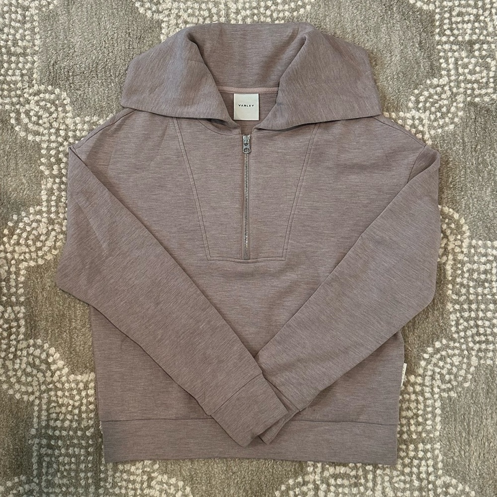 Varley Yates Half Zip Taupe Sweatshirt - Picture 3 of 5